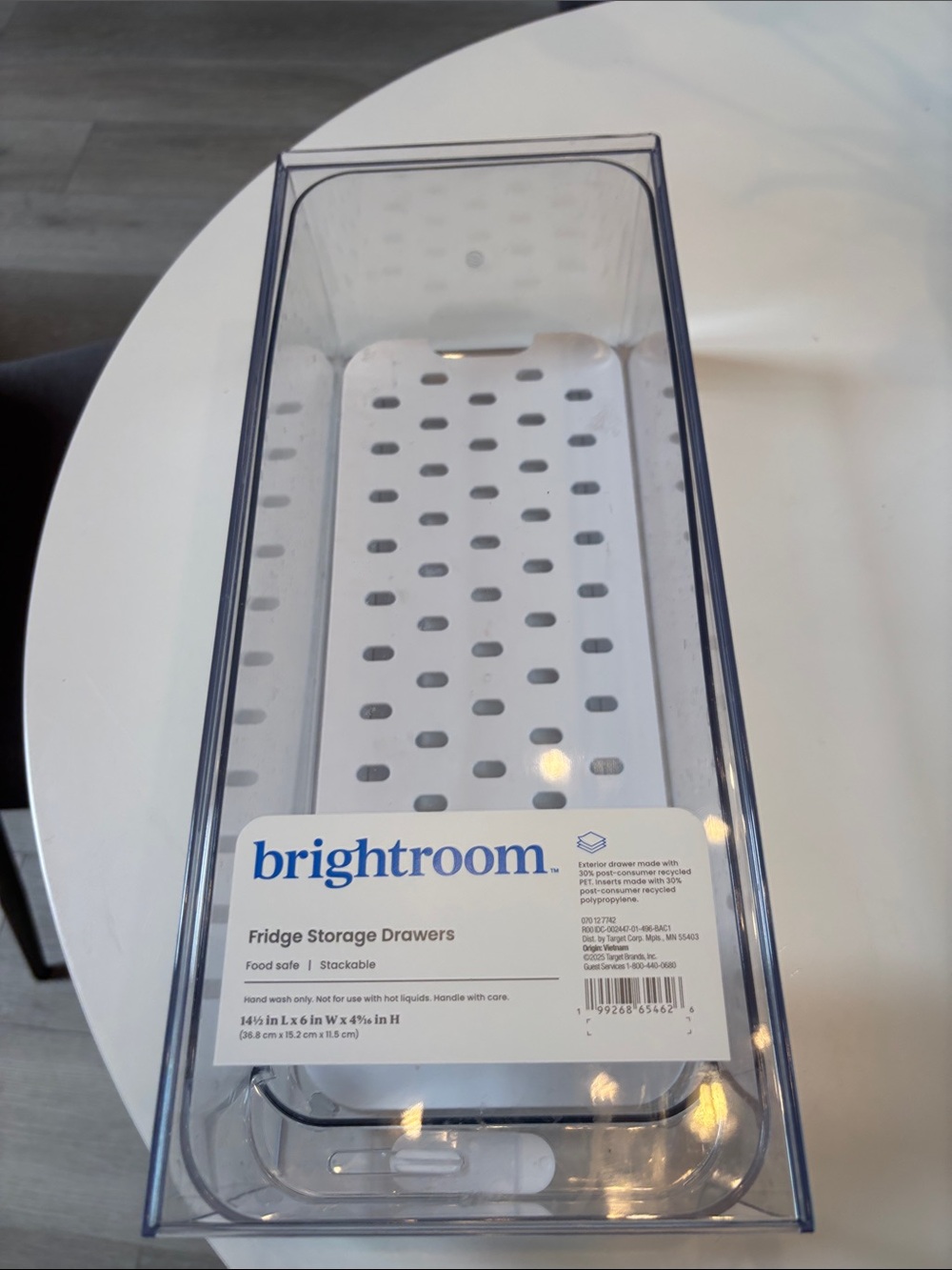Brightroom Clear White Fridge Storage Drawer